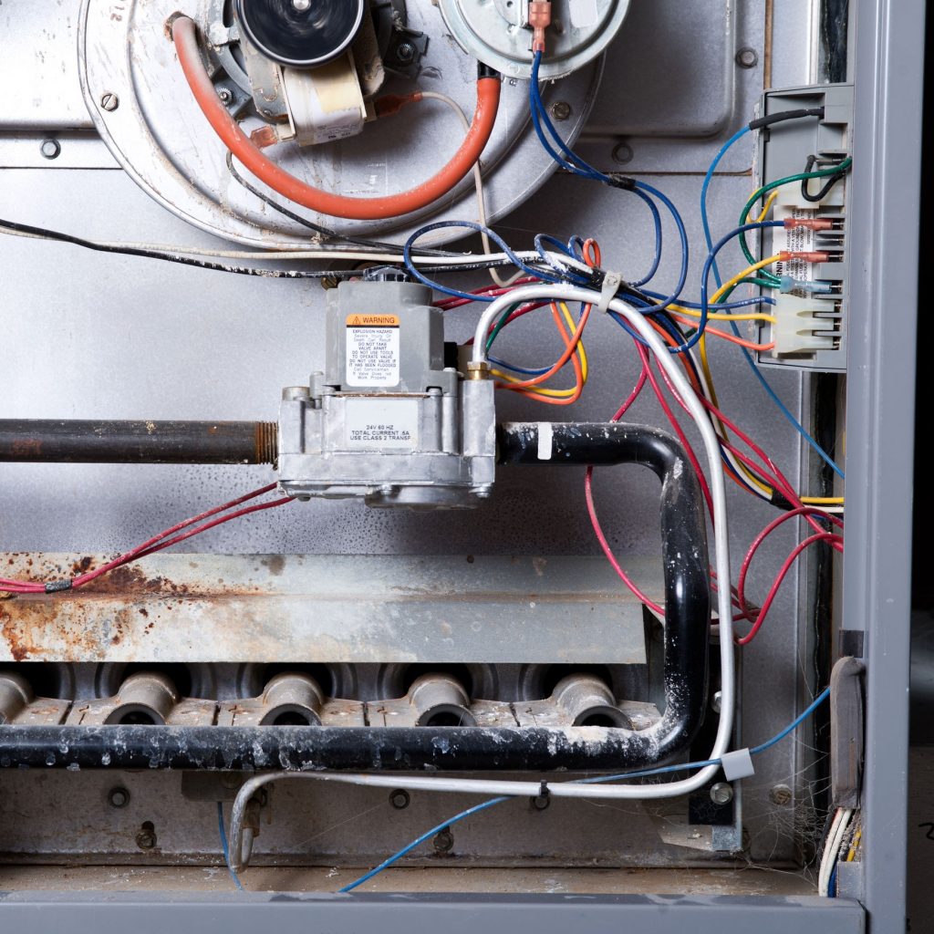Interior of a gas furnace